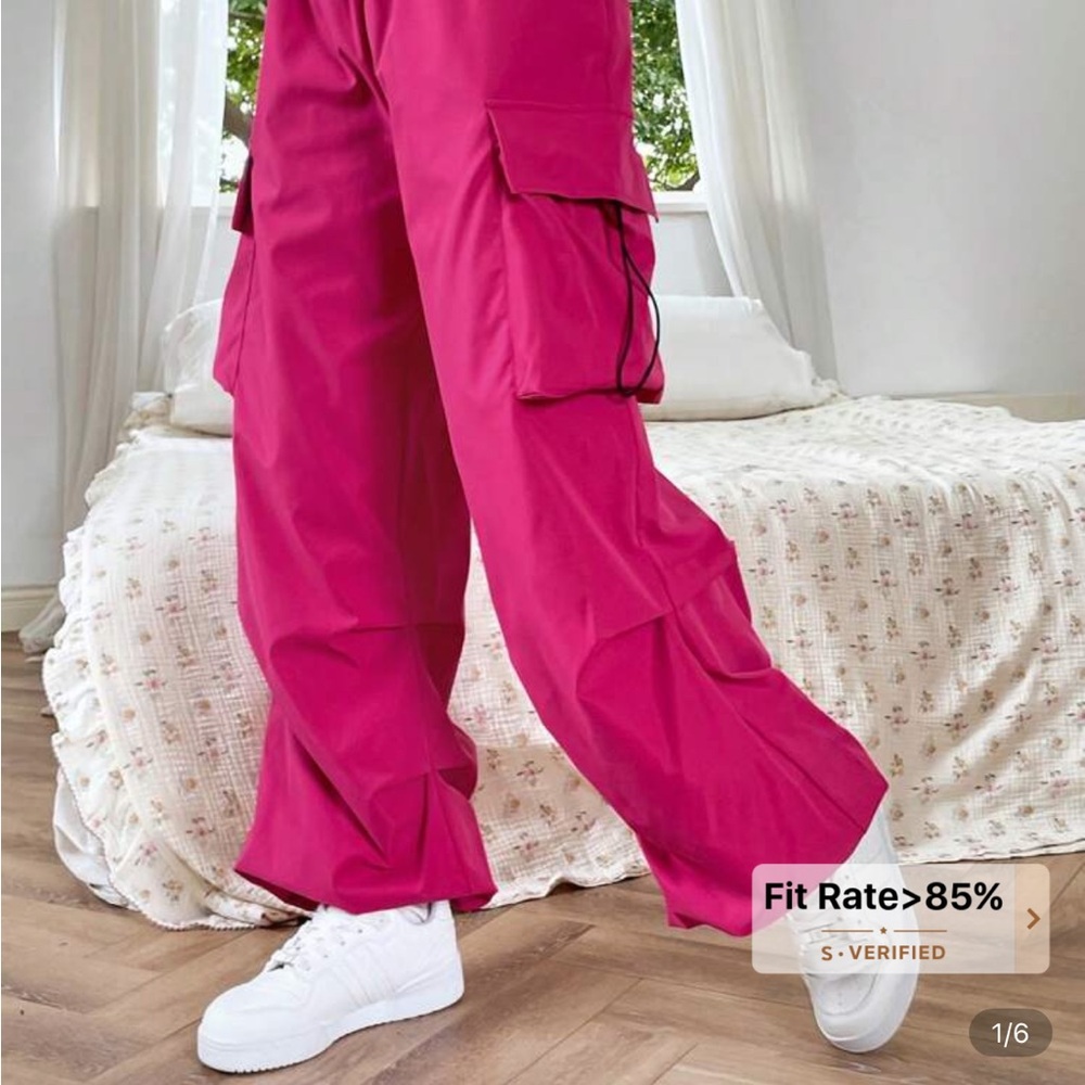 SHEIN Hot Pink Cargo Joggers